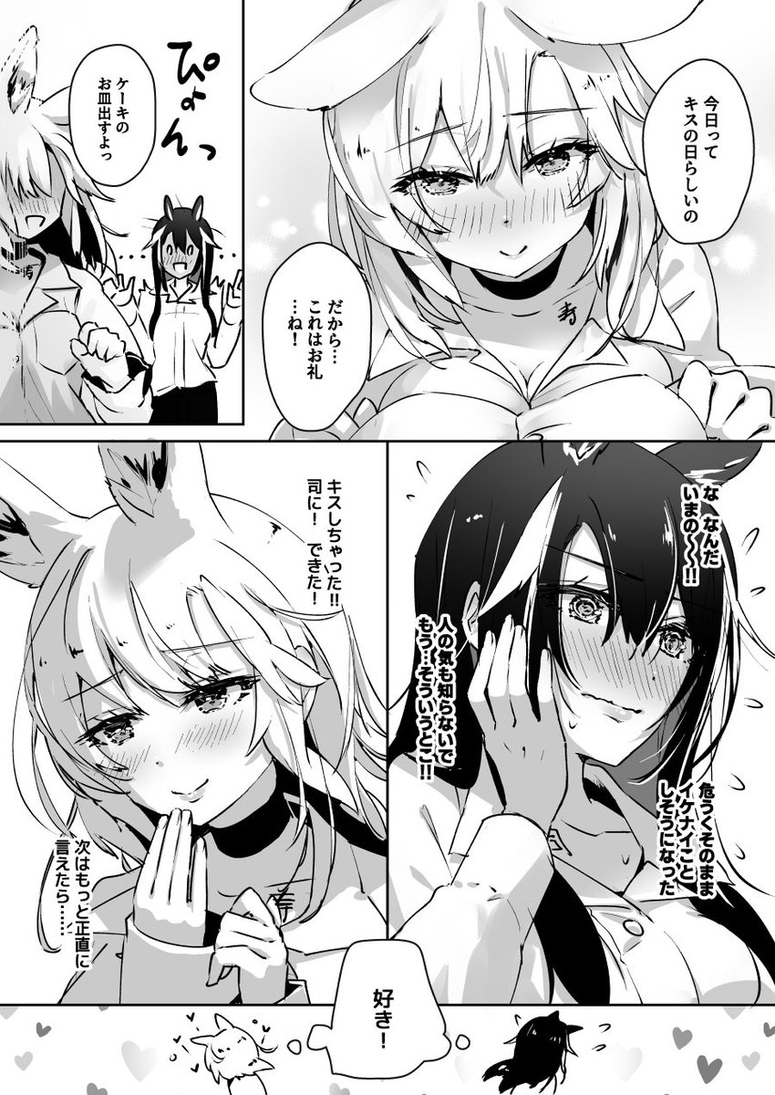 両片思い中の社会人🐴さんと居候🐰さんの #キスの日 