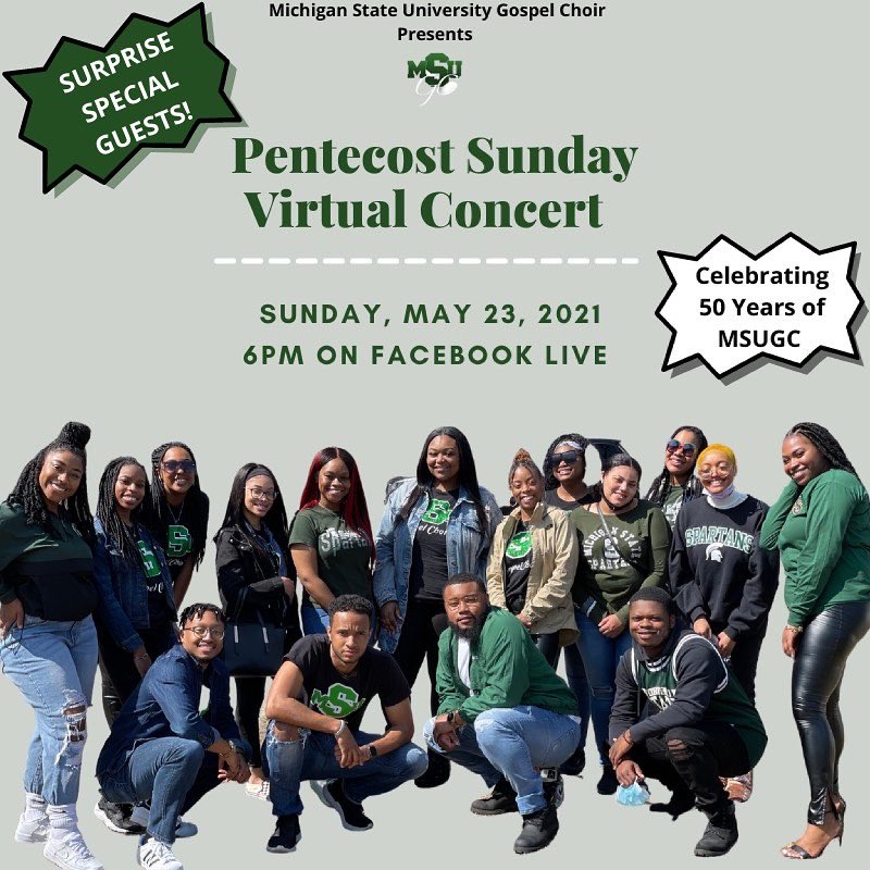 MSUGC's tweet photo. It’s Pentecost Sunday! 🤍🙌🏾 it’s also our choir’s virtual concert day! We hope everyone can tune in at 6pm tonight on our Facebook Live. (Link in bio) https://t.co/1VVVaZrks9