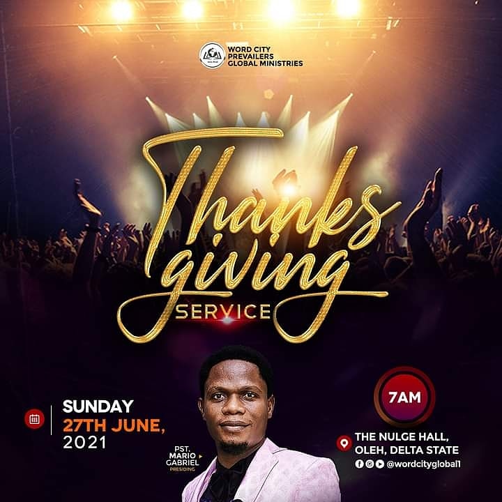 wordcityprevail's tweet photo. #ThanksgivingService #June2021 #WordCityIntl 
It's another time to give thanks for He is good and His mercy endures forever. How great are His wonderous works in our midst - He has done us well and in this month of June, we are giving Him our unreserved praise. Join us! https://t.co/uoBfdTXrQr