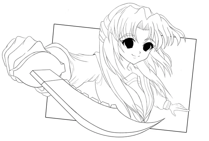 朝倉さんの線画です。 