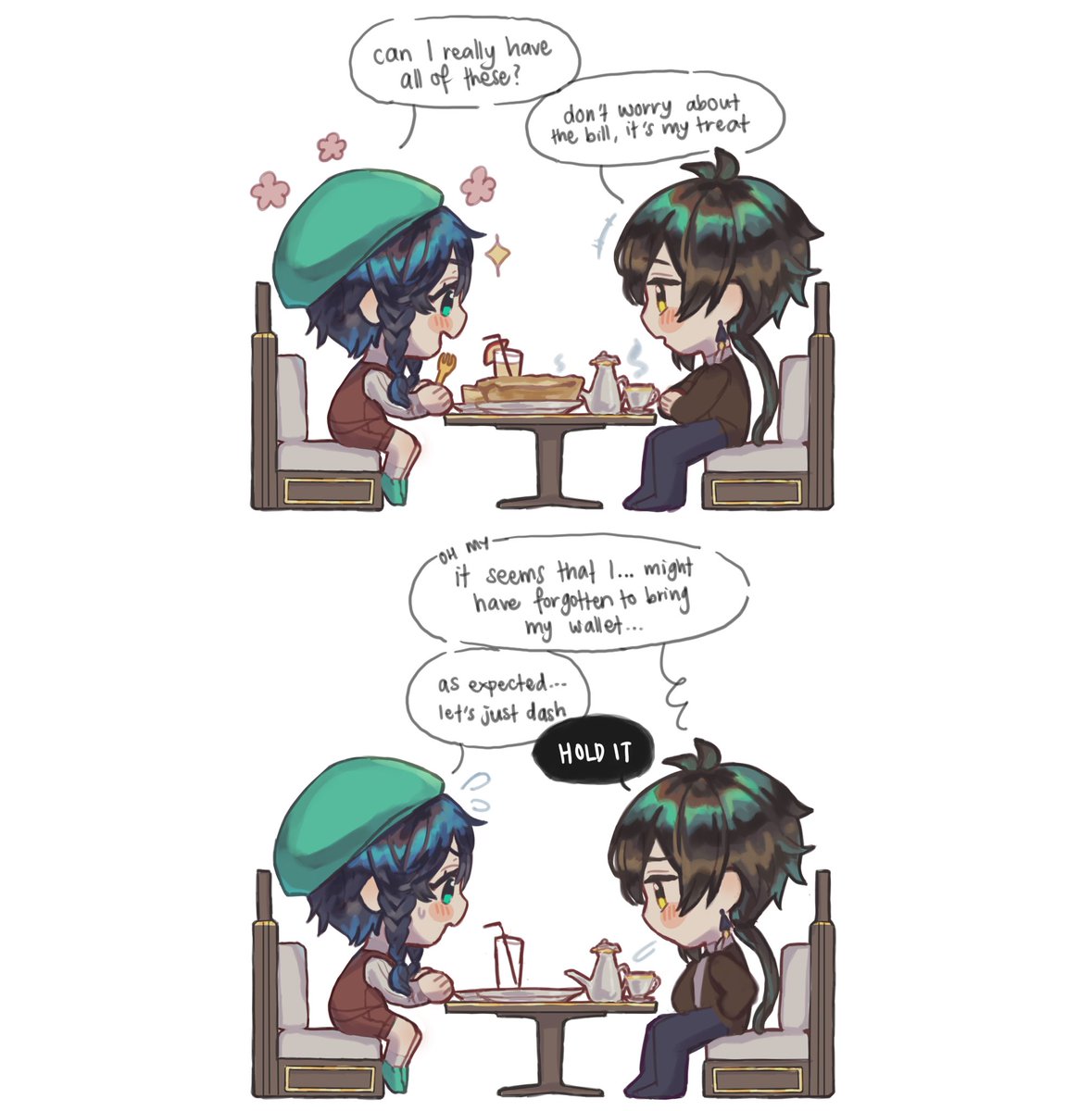 Modern AU with Venti (ft. Zhongli &amp; Childe) #GenshinImapct 
