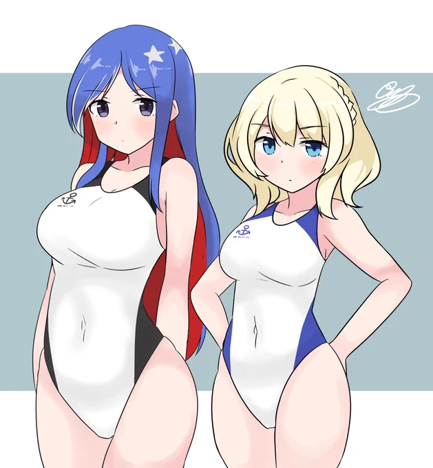 競泳水着姿のサウスダコタ&コロラド 