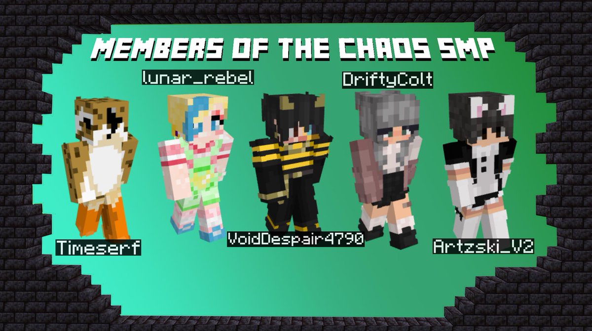 Chaossmp_'s tweet photo. Everyone welcome our new members :D
@timeserf1 
@lunarrebelLIVE 
@Void_Despair707 
@DeiftyFatCat 
@pod_skye 
We will be introducing them to the SMP TODAY at 7:30PM BST
Make sure to go follow there twitch channels bellow :) https://t.co/AGm5vd7ulf