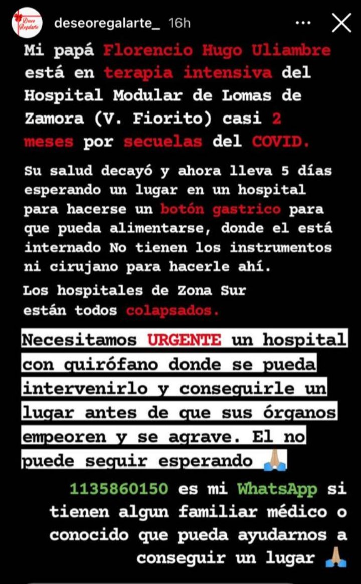Anoche pase este pedido, de más de 3000 con los que nos seguimos solo 2 me dieron solidariamente RT. 
No lo puedo creer yo doy RT a todos los que veo, no pregunto  qué partido, club o religión pertenece. Después la seguimos pero mientras le doy la mano. ¿Dónde están todos?