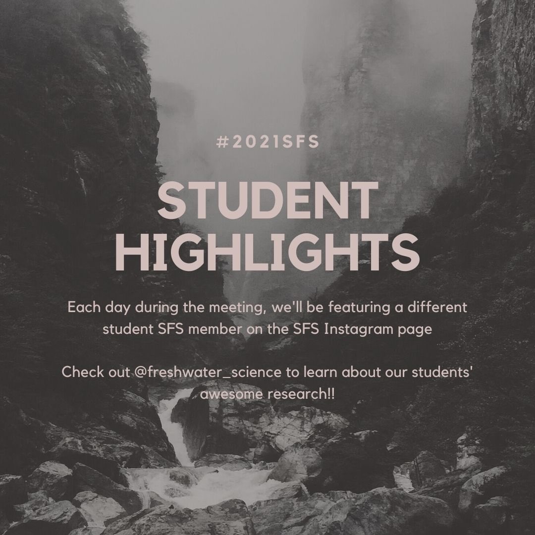 sfs_src's tweet photo. Hey SFSers! Make sure to check out our Instagram page @ freshwater_science every day this week starting tomorrow to learn about the amazing research being done by our students! #2021SFS https://t.co/v00YtfxTwl
