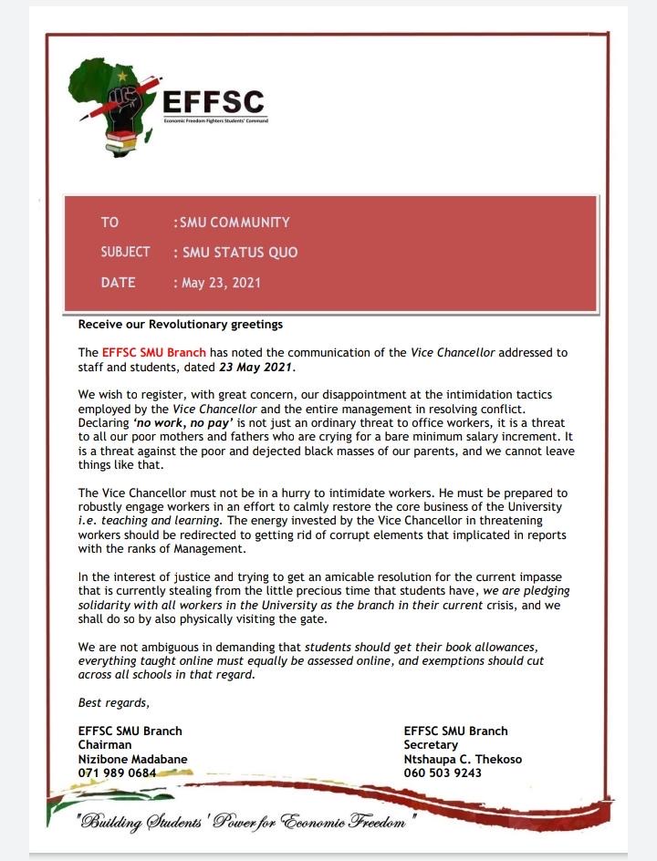 effsc_smu's tweet photo. The SMU EFFSC on the campus status quo https://t.co/XWKL8MKOUY