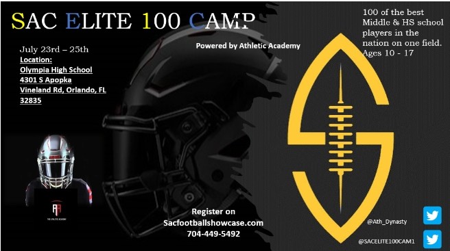 SacShowcase's tweet photo. @YongueAlex Congratulations you have been selected for the SAC ELITE 100 CAMP ON JULY 23rd thru 25th in Orlando FL.  PLEASE CLICK register. REGISTRATION is now open.
https://t.co/9Yrt9AaZFG https://t.co/fHabJH2jwd