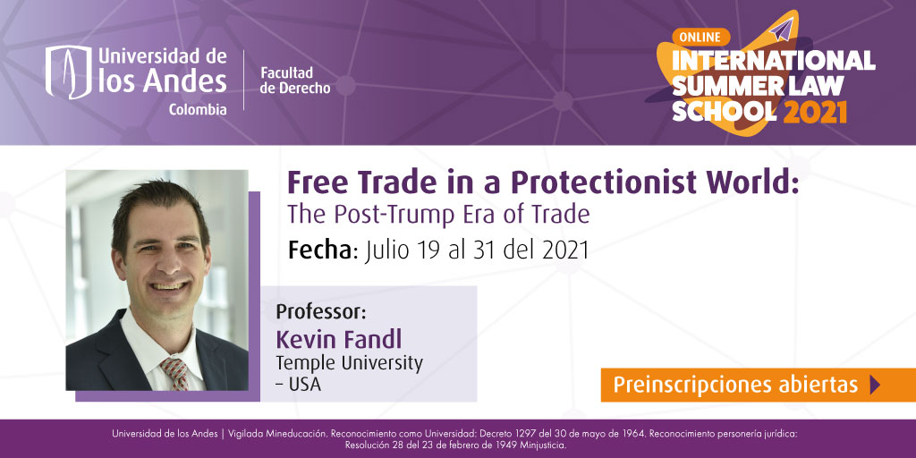 Aprende sobre los conceptos fundamentales que subyacen al sistema económico internacional, desde las instituciones de #BrettonWoods hasta la <a href="/OMC_es/">OMC en español</a> y los acuerdos de libre comercio vigentes en la actualidad.
Docente: <a href="/kfandl/">Kevin Fandl</a>.
➕ info. bit.ly/3uNCPg8
#SummerLawSchool