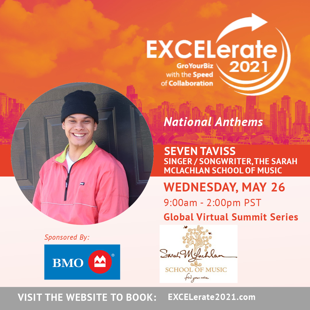 Seven Taviss will be one of the performers at #EXCELerate2021’s final session on May 26 at 9:00am-2:00pm PST! Seven is a singer songwriter from Vancouver who hopes to make music that others can confide in. Buy your ticket now: excelerate2021.com
