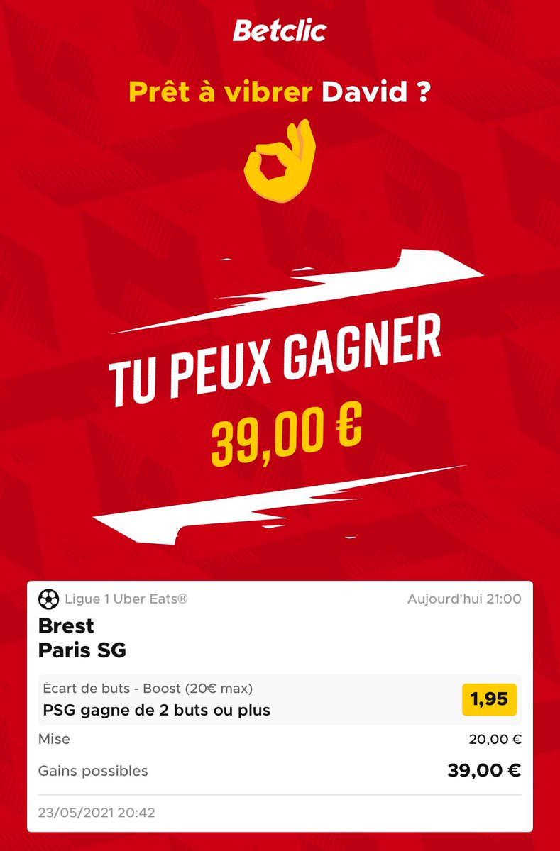 DavidHashtag99's tweet photo. 🚨 #surebet +2,19€   

🚀 Côte boostée sur #Betclic

🔁 Pari inverse sur #Unibet

👀 Les détails en images.

#TeamParieur https://t.co/38taOH8k5L
