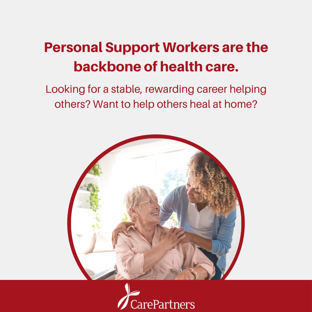CarePartnersCA's tweet image. Personal Support Workers support the physical and psychosocial needs of patients. #WorkInHomeCare as a PSW.

#FrontLineHero #RecoveryAtHome #HealAtHome #PSW #PersonalSupportWorker