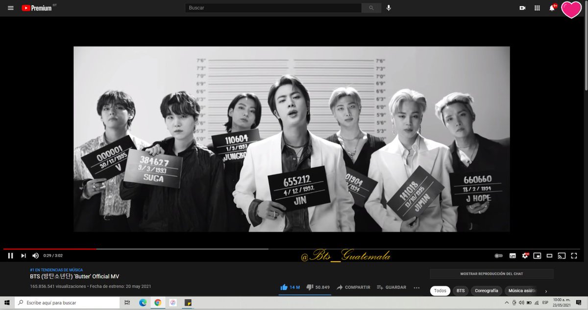 BTS_Guatemala's tweet photo. Butter MV Official
Tendencia 1 en Guatemala🇬🇹
+165.8 Millones de👀
+14 millones de👍
ARMY comparte tus ss de stream ya te aparece 166?
#BTS_Butter #ButterTo150M
@BTS_twt https://t.co/pbeaGrCyrU