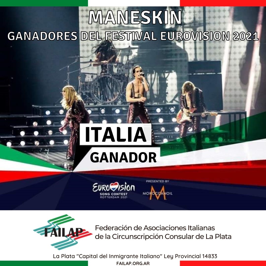 ChascomusItalia's tweet photo. 🇮🇹Italia otra vez en lo más alto de la Canción Europea🇪🇺 

La banda italiana *Maneskin* se ha declarado ayer vencedora de la 65° edición de *Eurovisión*, con sede en Rotterdam, Holanda, gracias a los 524 puntos cosechados por su tema “Zitti e buoni” https://t.co/Uwi5dNI8Wb