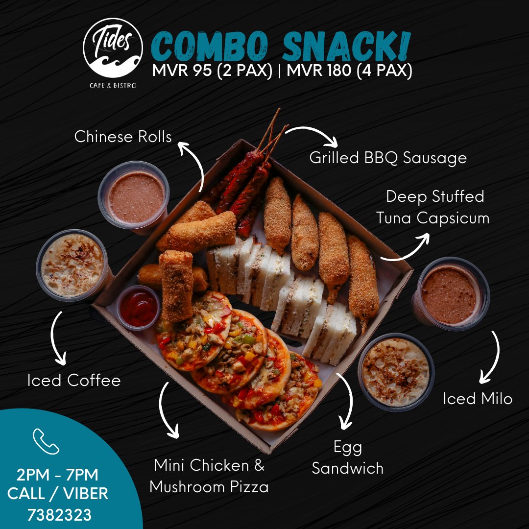 tidescafemv's tweet photo. The snack box of your dreams! 🤤 Tag a buddy you’d like to share this with! (Although we’re pretty sure you’d want to eat all of this by yourself 😉) 
#snacks #snack #snackbox #iced #coffee #milo #pizza #sausage #BBQ #spicy #tuna #stuffed #capsicum #egg #sandwich #chinese #rolls https://t.co/TdHpWBeUkG