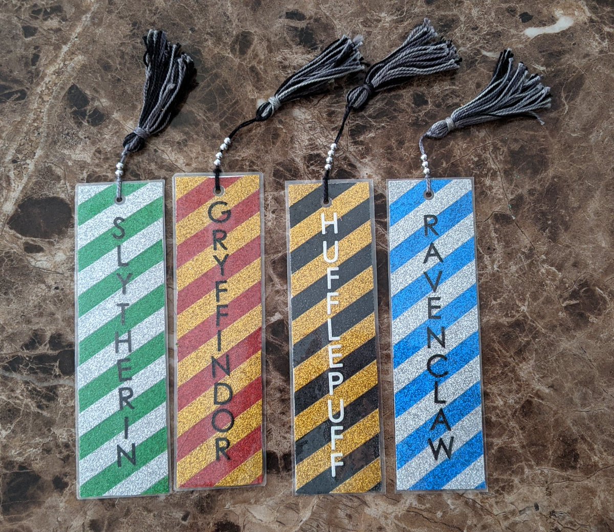 MJMarteliHfx's tweet photo. We love the Wizard world!!!
We created some Harry Potter inspired bookmarks!

The Hogwarts Houses!

#gryffindor
#hufflepuff 
#slytherin 
#ravenclaw 

You can get your custom bookmarks! 😍

#shoplocal #harrypotter #bookmarks #hogwarts #halifax #supportlocal #custombookmarks https://t.co/VzrxoVMevl