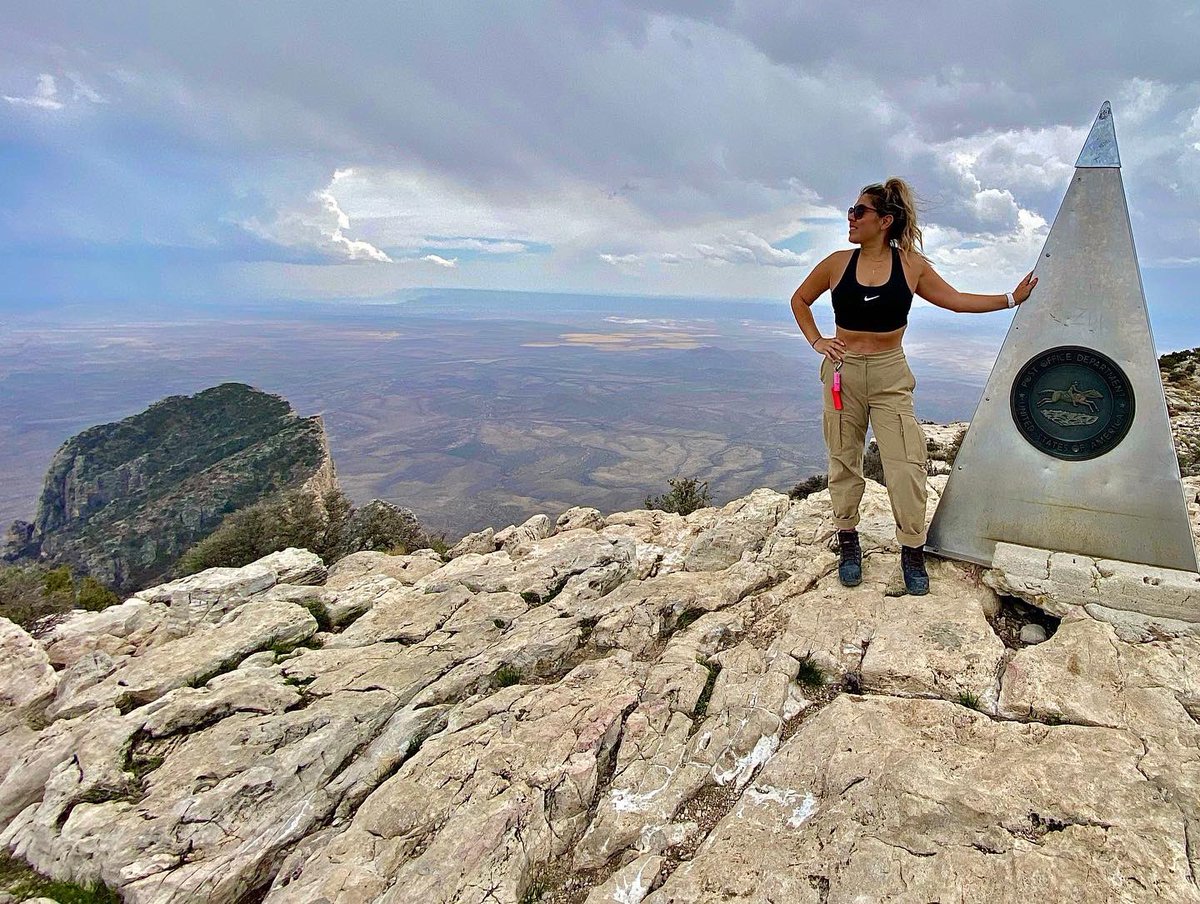 Sitting on top of Texas, literally. 8751 feet high. #TexasGirl #HikerBae #HikeMoreWorryLess #GuadalupePeak