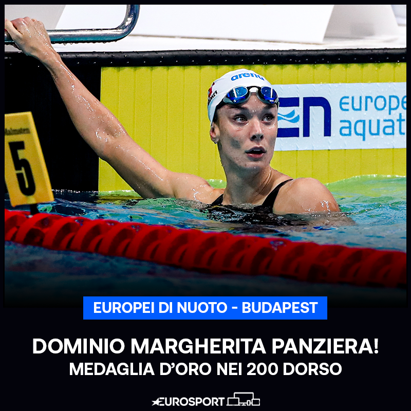 Eurosport_IT's tweet photo. PANZIERA D'OROOO 🤩💙

L'azzurra si conferma la più forte d'Europa nei 200 dorso, è la quarta medaglia d'oro per l'Italia 🥇💥🇮🇹

#EuropeiNuoto | #Budapest2021 | #Panziera https://t.co/02xio9gv8z