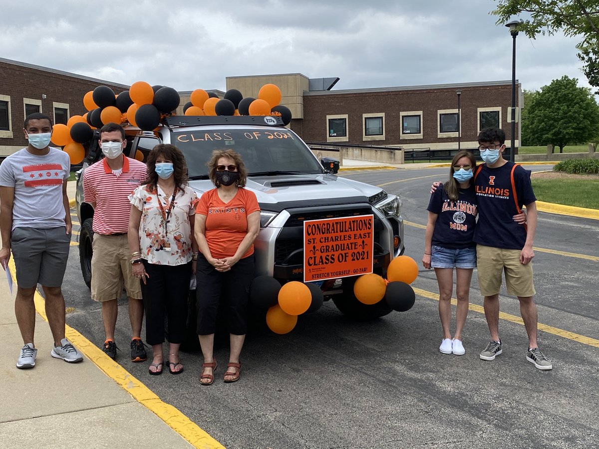 Members of the Victory Lap committee ⁦<a href="/STCEstuco/">STCE Student Council</a>⁩ all decked out in their post secondary shirts and are ready for their lap!