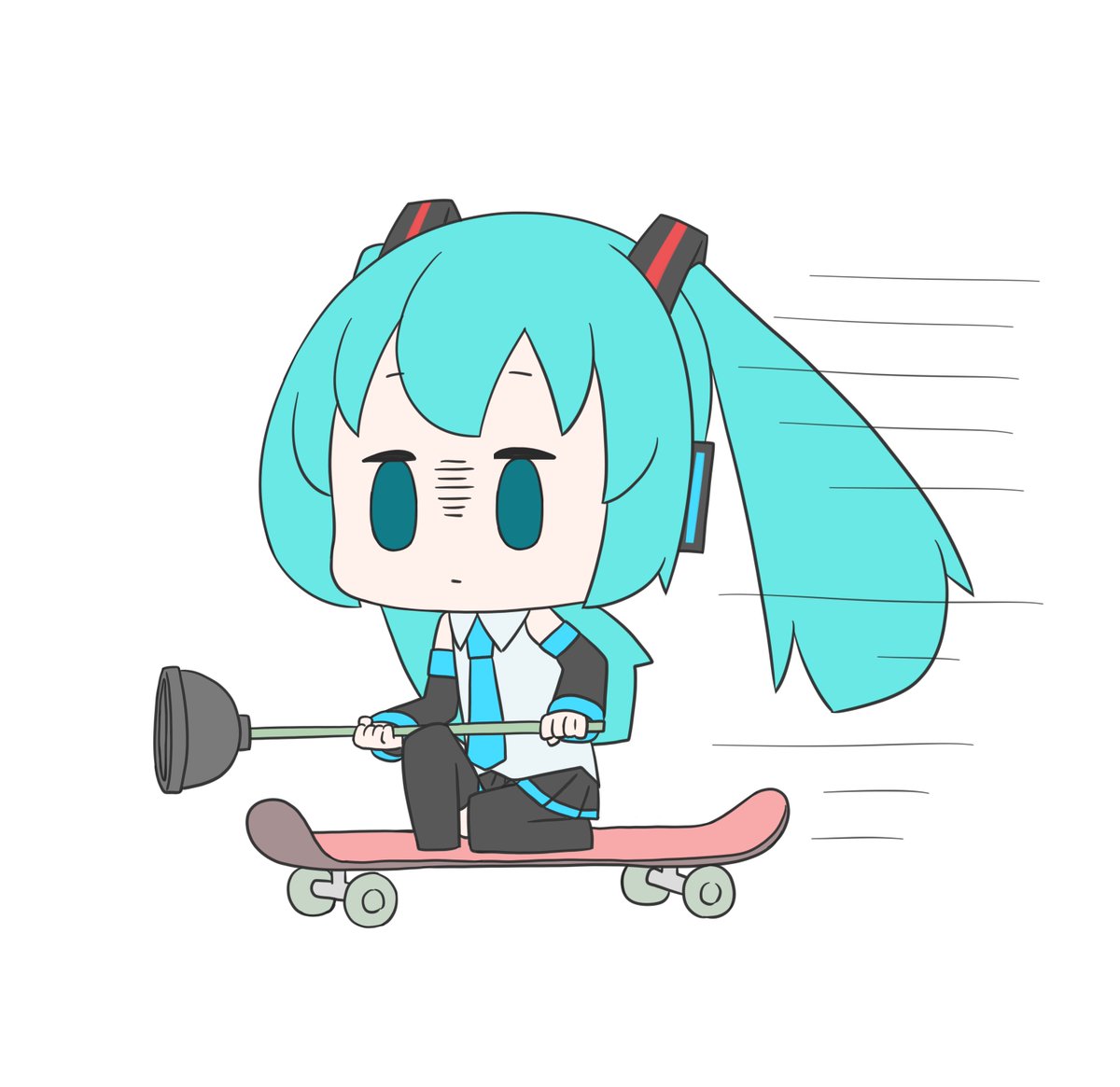 初音ミク 「今日も一日 」|はつねネガメのイラスト