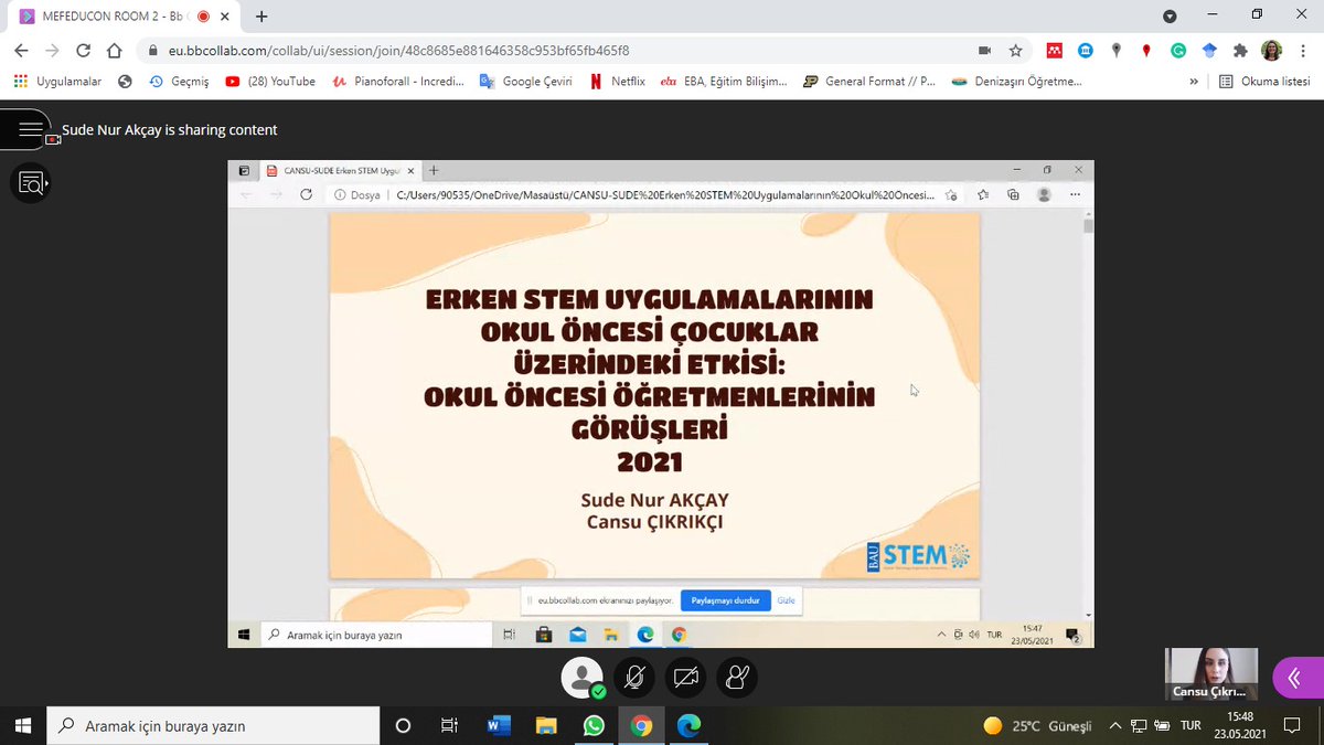 BAUSTEM's tweet photo. .@BAUSTEM Genç STEM araştırmacılarımız @defneyabas Hoca rehberliğinde tamamladıkları araştırmalarını, bugün @mefeducon 2021 Konferansında sundular. Genç araştırmacılarımızı tebrik ederiz! #mefeducon2021 #misces2021 #STEMgelecektir https://t.co/xZtyd48x2x