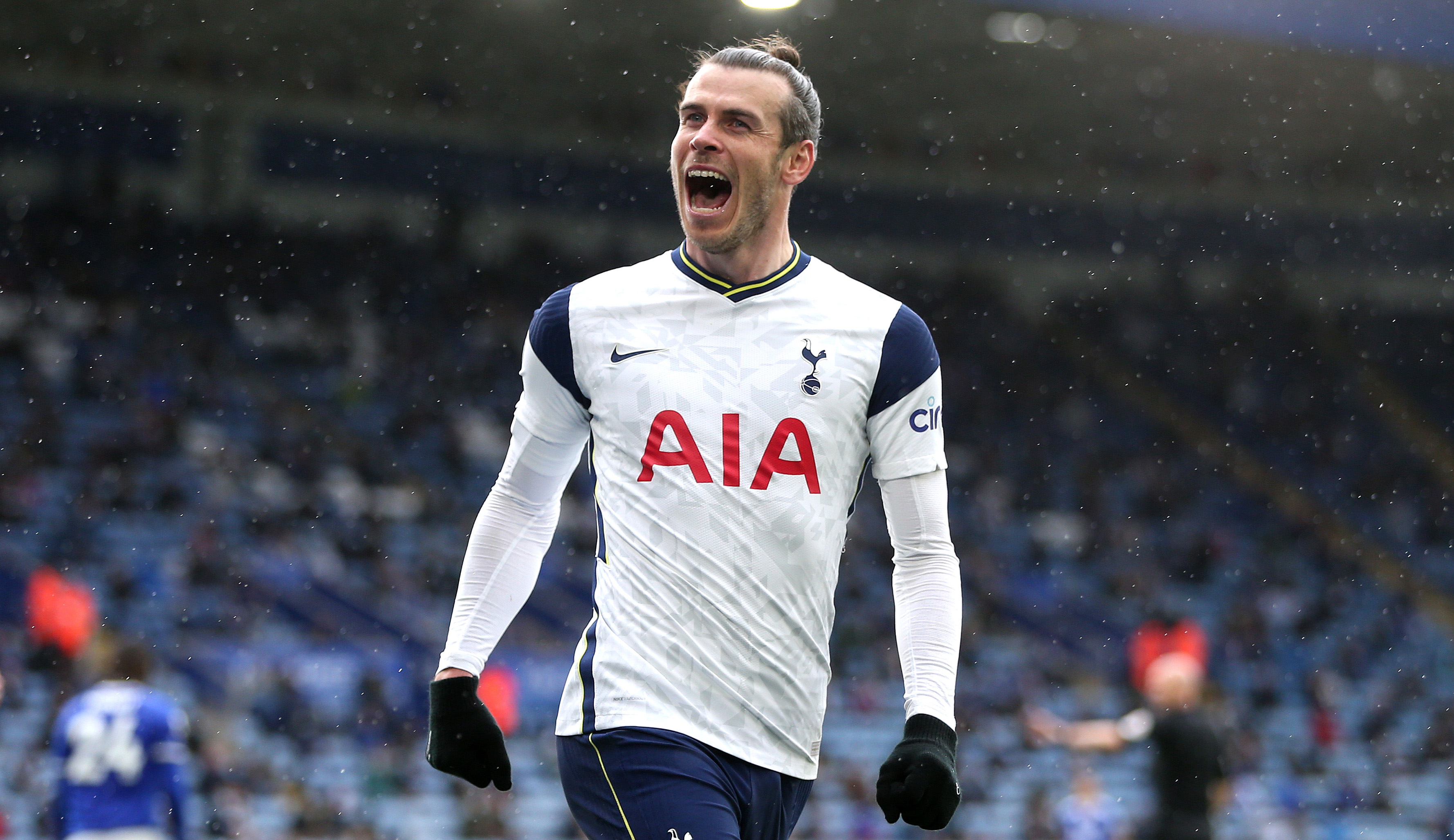 Gareth Bale scored twice for Tottenham vs Leicester City.