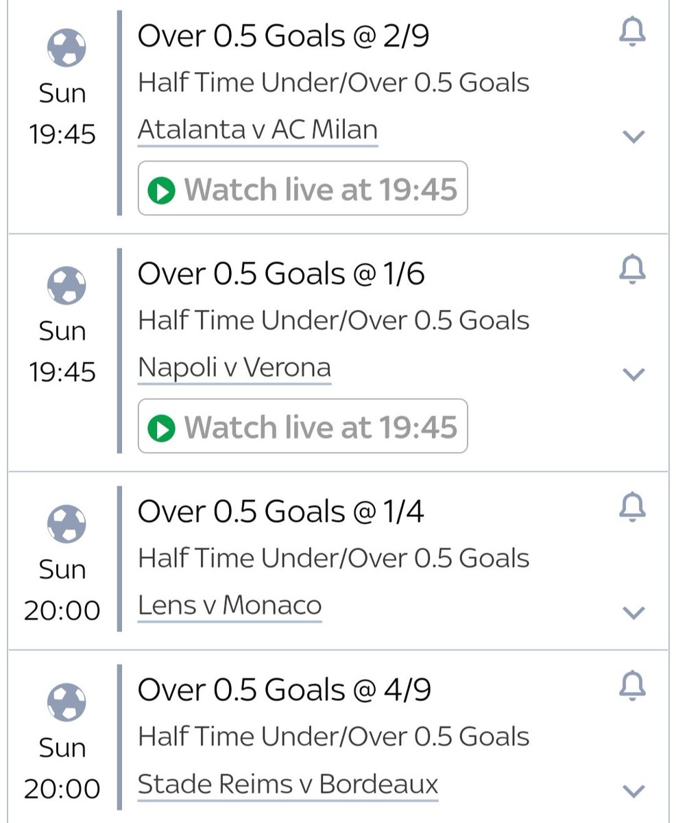 MDFootyTips's tweet photo. ⚠️ Not part of a challenge ⚠️
Risky Fourfold!
Odds of about 3/2.
Italian / French games 🇮🇹🇫🇷
Decent research backing these. 🤞🏻⚽ https://t.co/prORZFrJvd