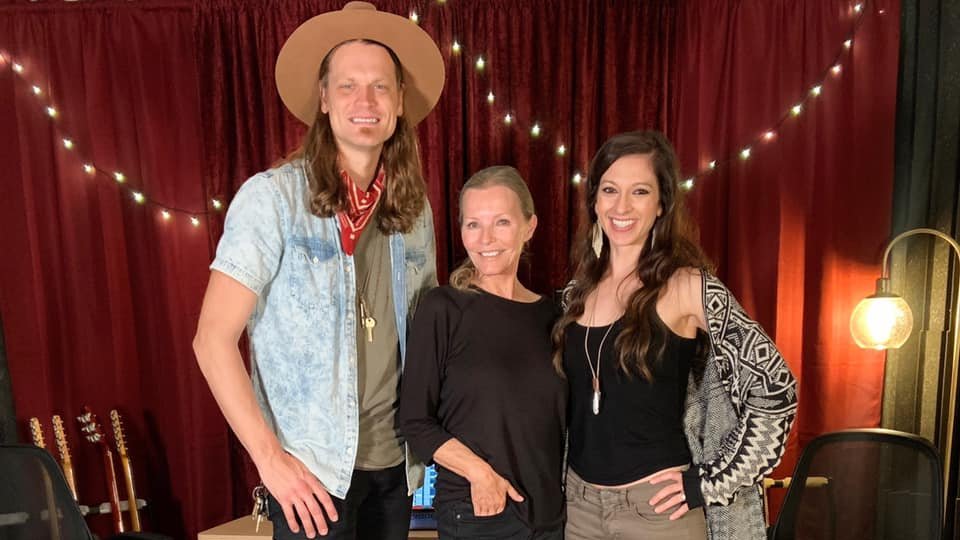 In the recording studio tracking vocals for @acowgirlssong w/co-producers/co-stars/music dept: Maggie McClure and Shane Henry (aka The Imaginaries)!! 🎵🎬✨ #cherylladd #cherylladdmovies #acowgirlssong #theimaginaries #maggiemcclure #shanehenry #charliesangels