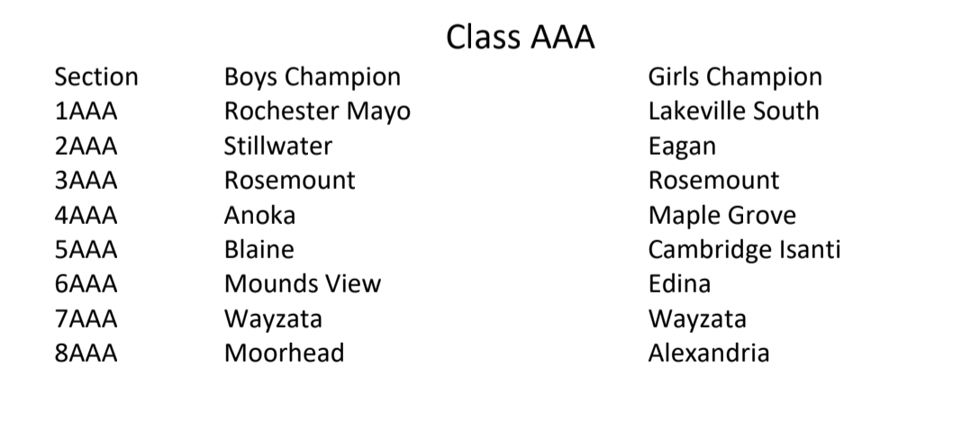 MNTFCA's tweet image. Congratulations to all 2021 MN Class AAA Section True Team Champions!