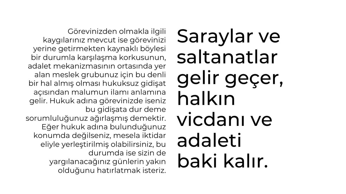 SAVCILARA AÇIK MEKTUP|

Haftalardır bu kadar fazla suç iddiası varken herhangi bir sorumluluk almayışınız hukukla bağlı olmaktan başkaca bağlılıklarınıza işaret etmektedir.

Tarafsız ve bağımsız yargı ilkesine aykırı bu bekleme hali "bu suça ortak olma" halidir.

#Hükümetİstifa