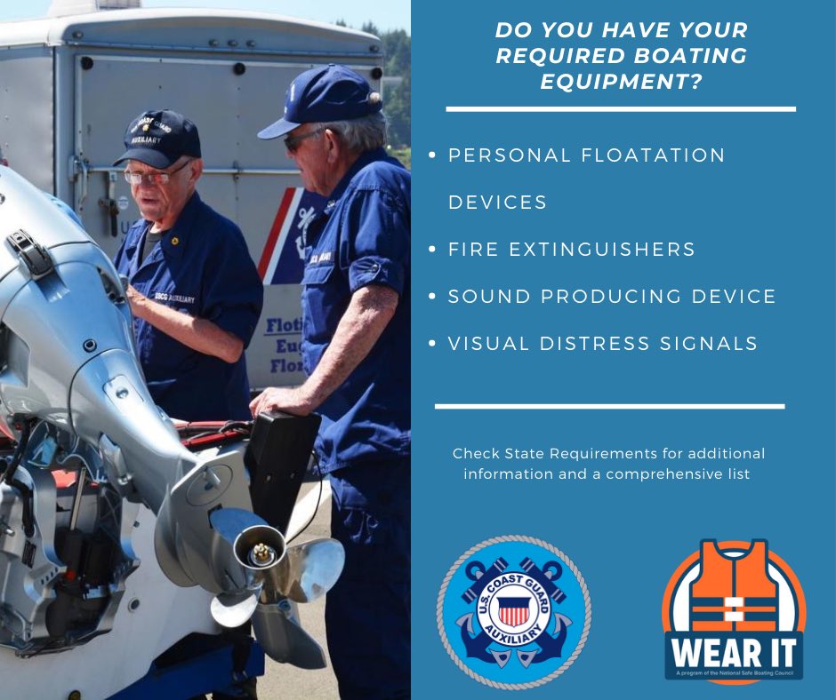 The focus of Day 2 of National Safe Boating Week is safety equipment on your vessel. Do you have everything you need to stay safe?

<a href="/USCGAux/">U.S. Coast Guard Auxiliary</a> <a href="/USCG/">U.S. Coast Guard</a>