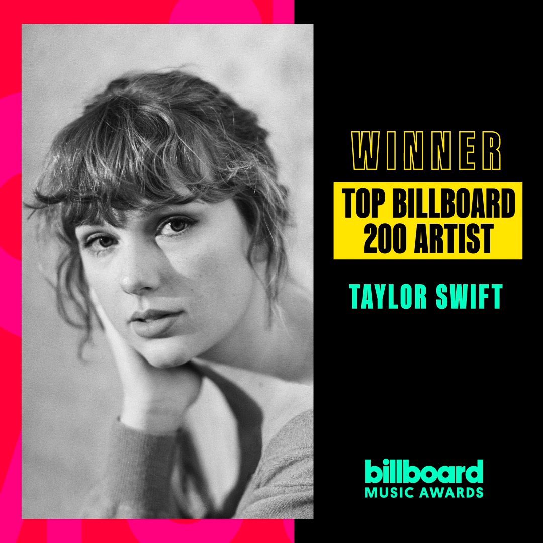 LaPuercaylor's tweet photo. TAYLOR SWIFT ACABA DE GANAR DOS PREMIOS DE LOS BILLBOARD MUSIC AWARDS.

-Extendiendo su récord como la artista femenina más premiada en la historia https://t.co/71ccdkGfho