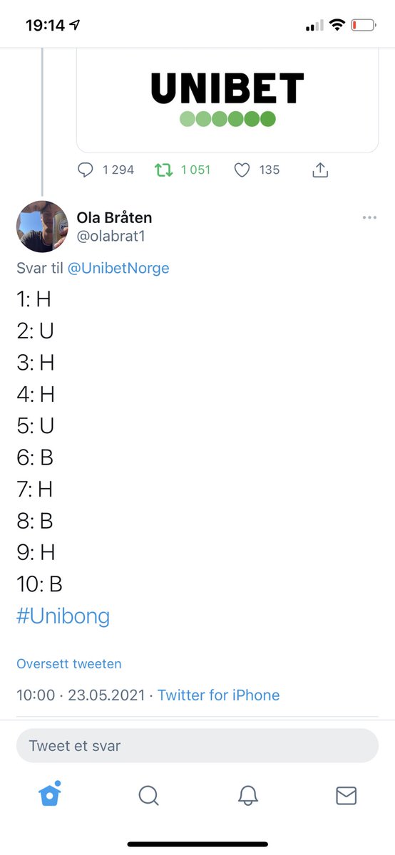olabrat1's tweet photo. @UnibetNorge 7/10 https://t.co/r5FDEeRLov