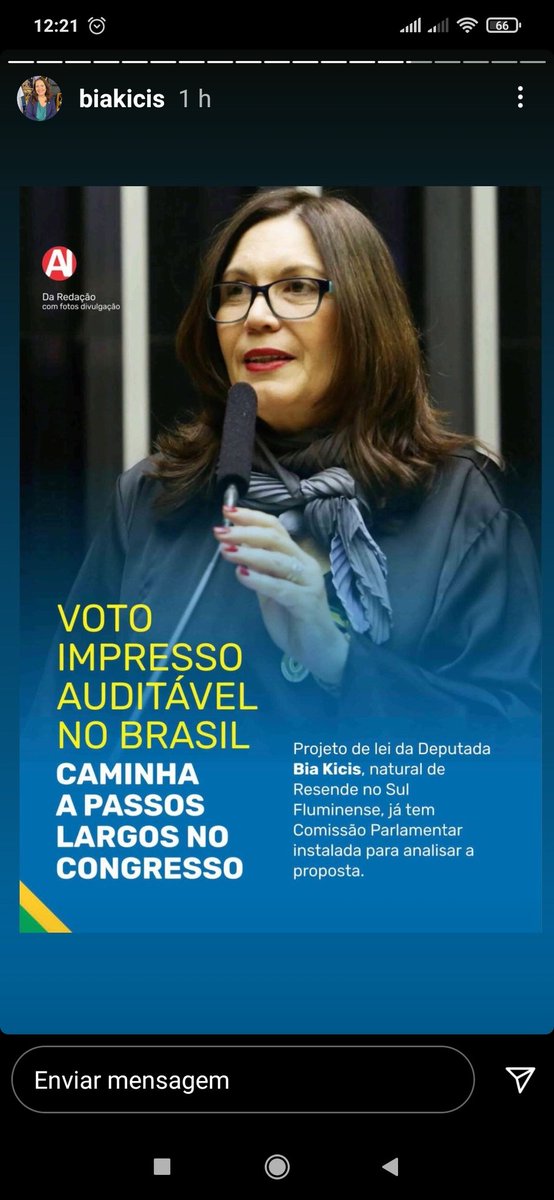 Tem meu apoio <a href="/Biakicis/">Bia Kicis</a> 🇧🇷🙏🏾👏🏾.