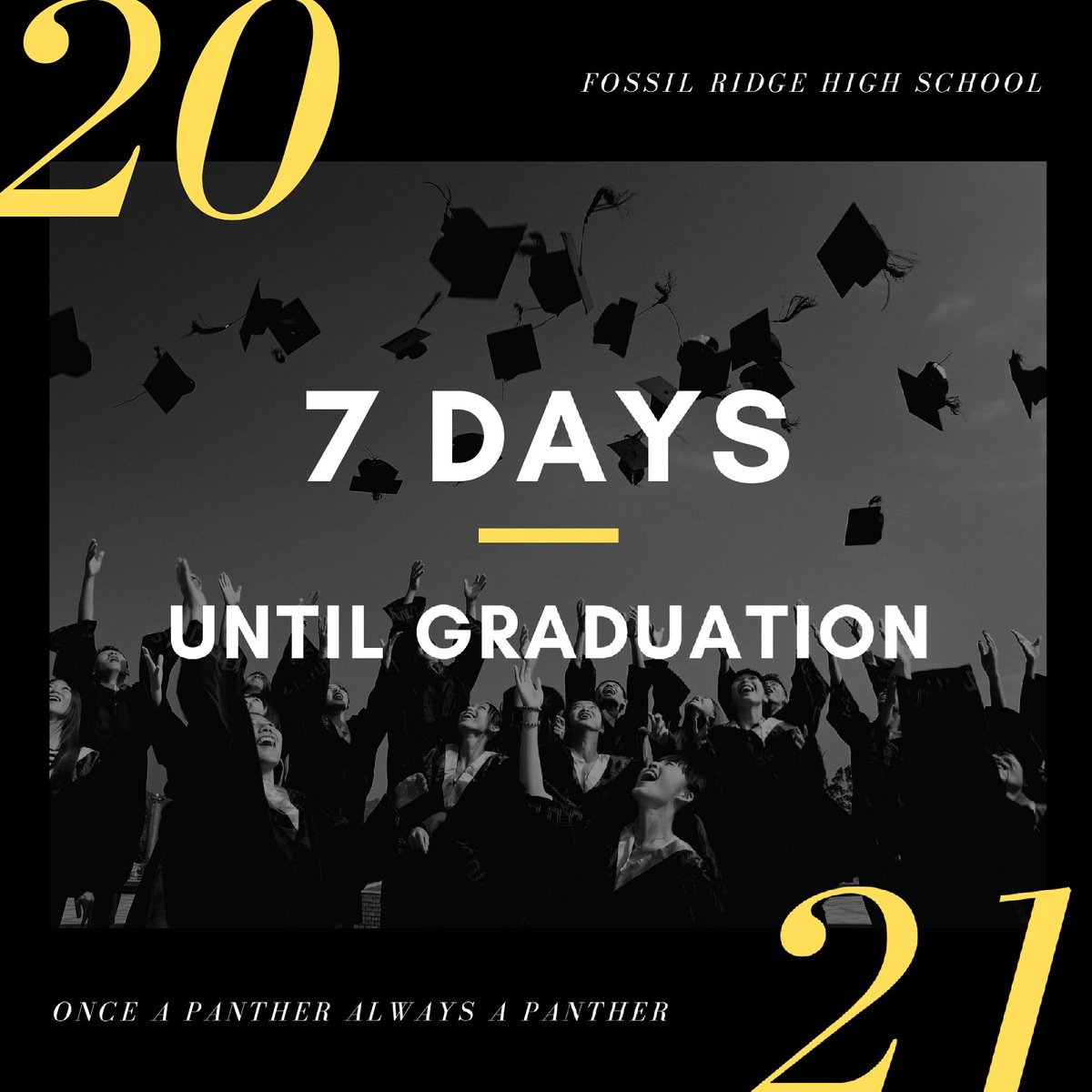 🌟🎓 SENIORS
We are exactly ONE WEEK away from Graduation! 
<a href="/FossilRidgeKISD/">Fossil Ridge High School</a>