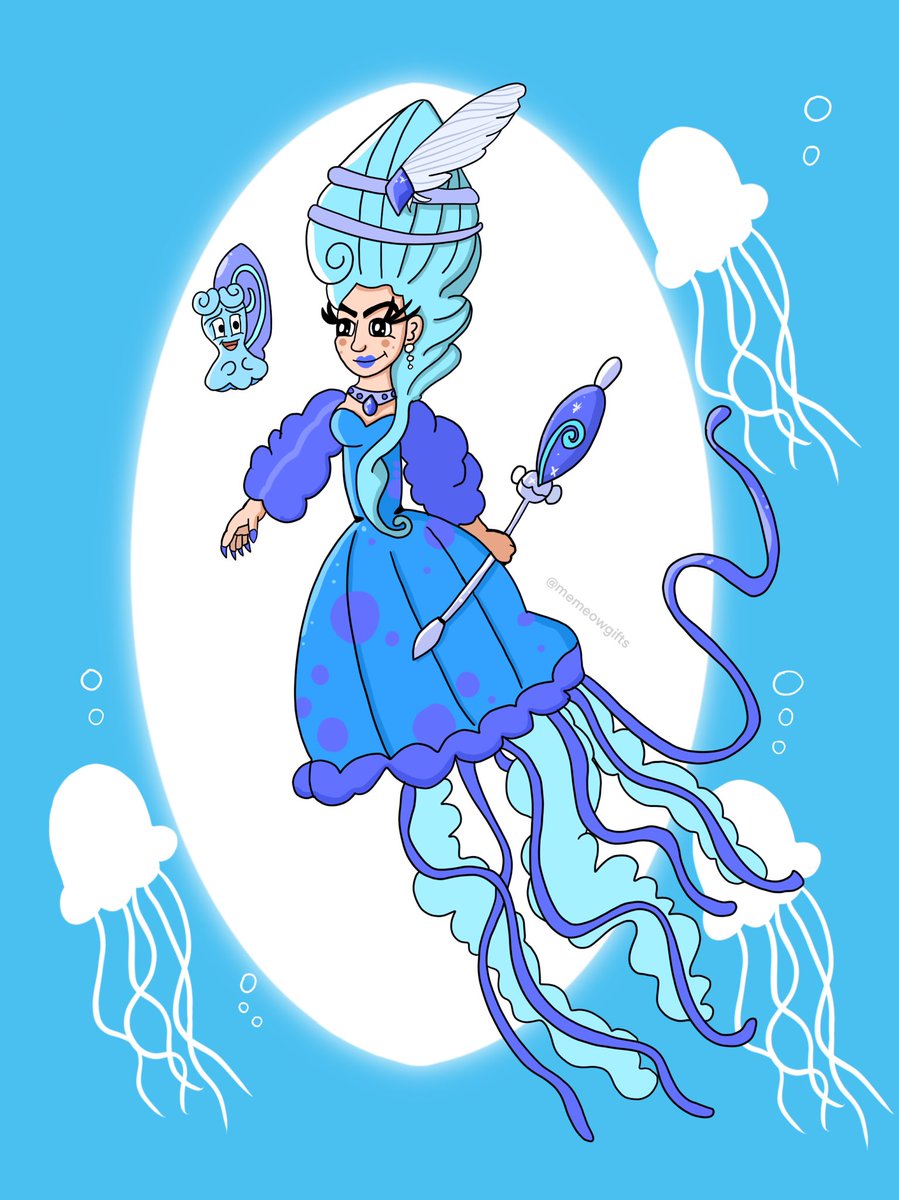 MemeowGifts's tweet photo. Don’t be jelly! 🧜‍♀️ 🐌 ✨ #mermay #mermay2021 #procreate #ipadart #artist #digitalart https://t.co/eHslPcyI53
