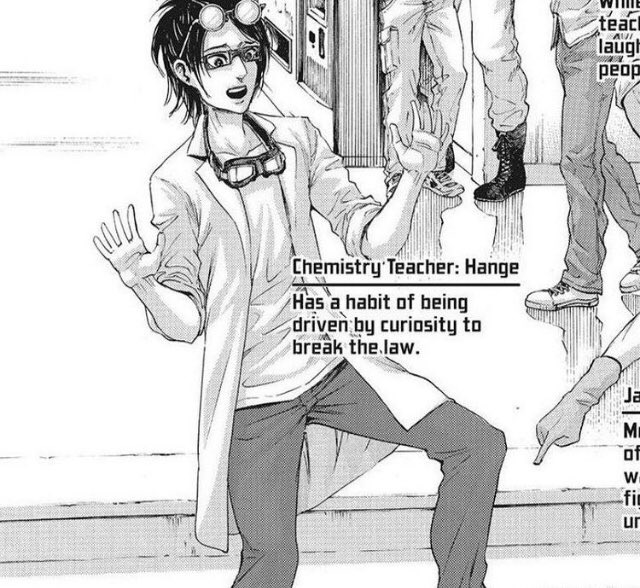 If hange was my chem teacher .... Nothing. Id still flop the hell out of that stupid subject. Id listen to their lectures tho 😁👍 