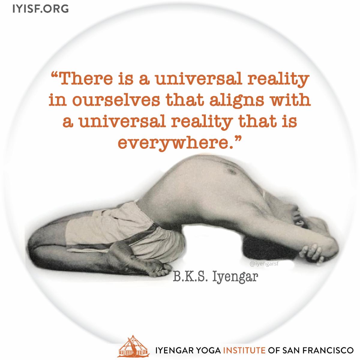 Bringing you teachings of Iyengar Yoga since 1974.... 
...What does this teaching mean to you?
