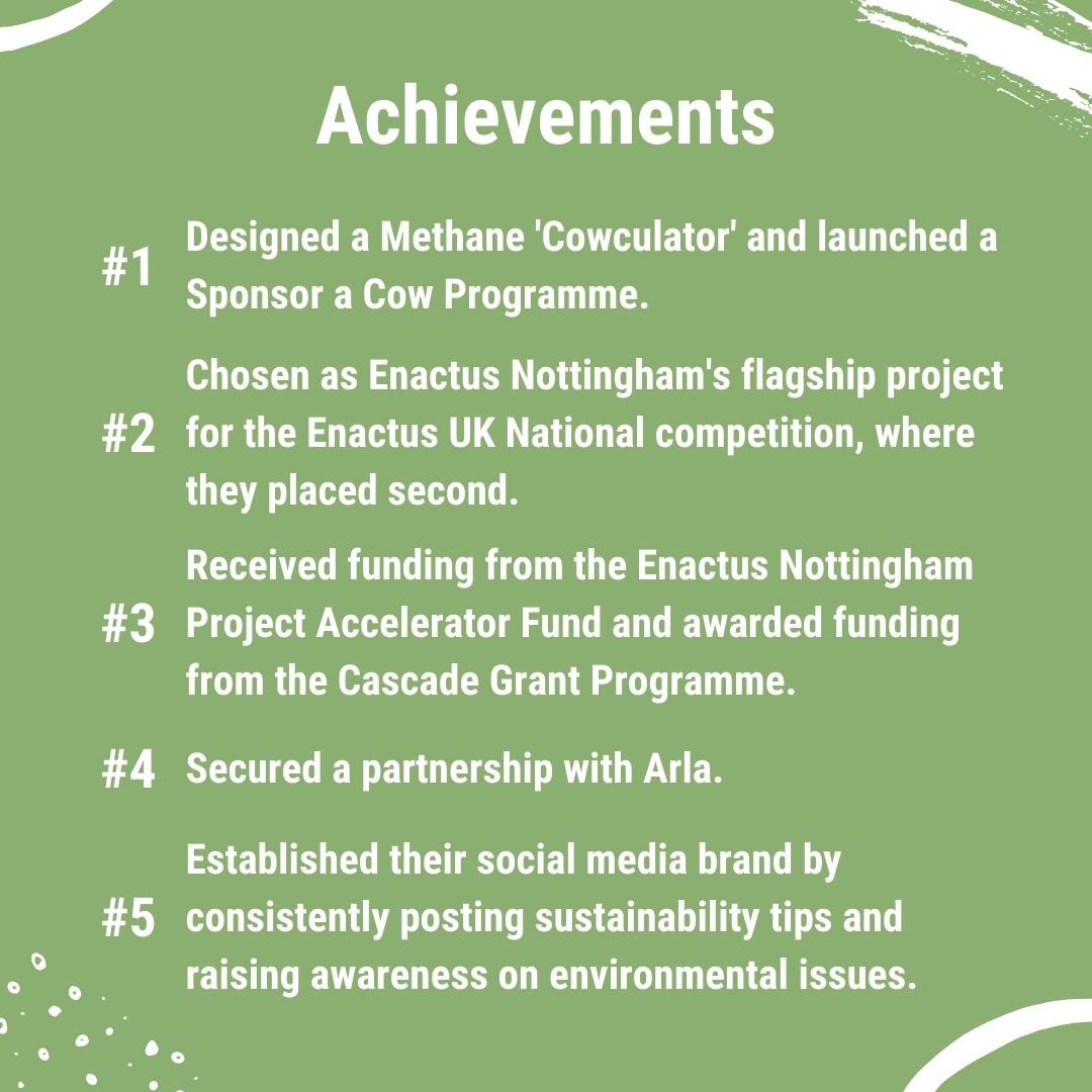 EnactusNotts's tweet photo. #ProjectSpotlight - Ecologeco: a social enterprise aiming to reduce the amount of methane produced by the agricultural sector. swipe through to learn more! 🐮💚 
@EnactusUK #enactusuk #enactus #nextgenleaders #ClimateAction #methane #Environmentalist https://t.co/OUmIkx8ZkD