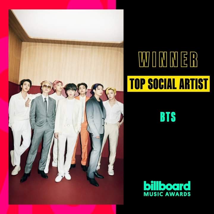 BTS_IRAN_'s tweet photo. Congratulations @BTS_twt for winning 

•Top Song Sales Artist
•Top Duo/Group
•Top Social Artist

at the 2021 #BBMAs. 🏆

The winner for "Top Selling Song" will be announced at the #BBMAs tonight at 8PM ET (4:30AM IRST). https://t.co/CUA8YOEtgP