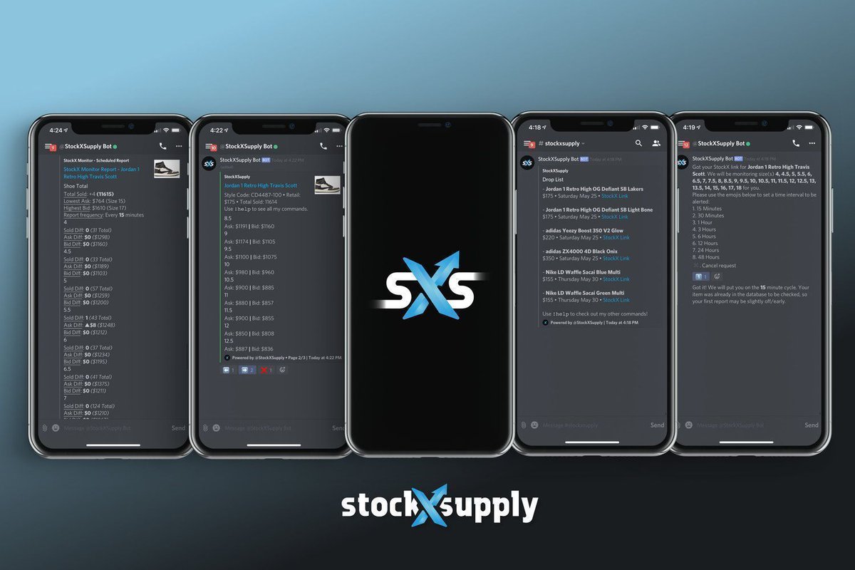 Discord Admins: Our FREE Discord bot via <a href="/StockXSupply/">StockXSupply</a> is now verified! ☑️

Easily monitor <a href="/stockx/">StockX</a> products for price changes, check prices and access upcoming sneaker drops. 👟

Integrate instantly by clicking below. 👇

site.supply/34datzm
site.supply/34datzm