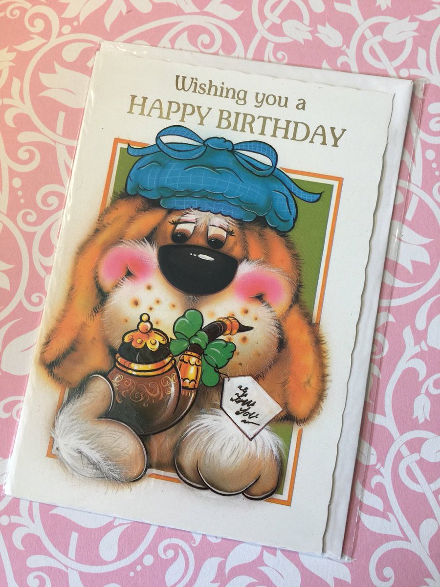WatsonsVintage's tweet photo. Just £3.00 each in my #etsyshop : RARE Vintage/Retro Circa 1980s 'Wishing You a Happy Birthday' Card - Cute Sherlock Holmes Style Dog Design -Vintage/Retro Loving Friend Card https://t.co/TvMvvIdcAQ #Vintage #BlankBirthdayCard #SherlockHolmesDog #SherlockFan #DogLoverCard #1970s https://t.co/4IdilZNj8l