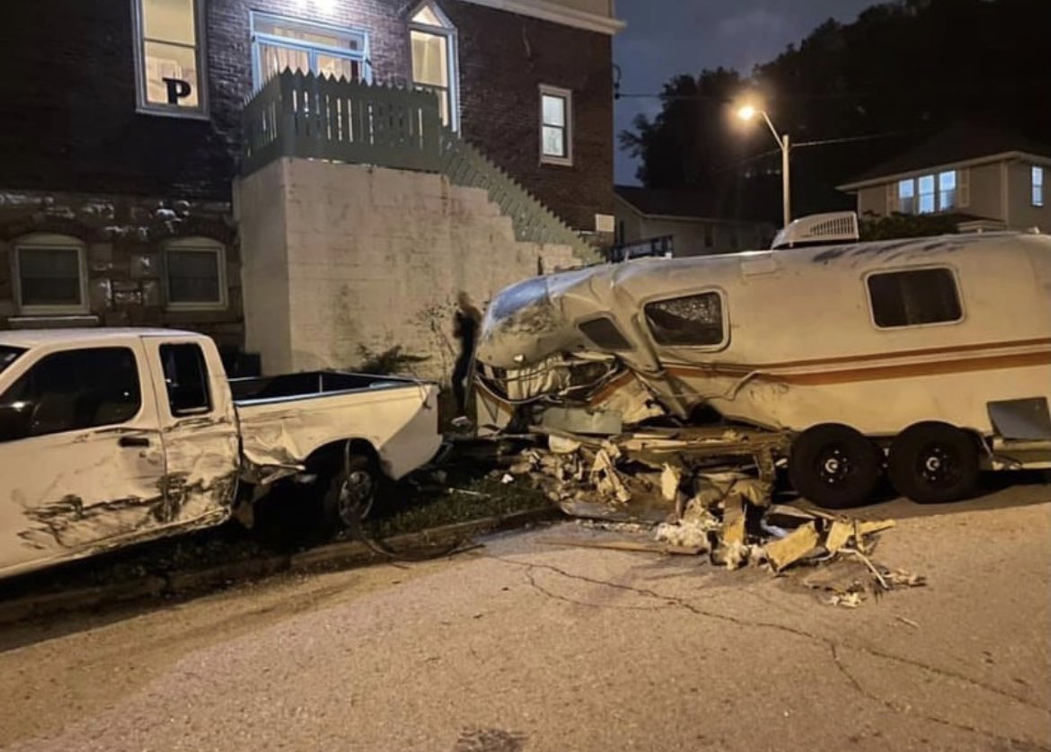 Mike Dillon’s parked airstream was hit by a stolen vehicle going 70mph. It was totaled. Everyone is safe. He has been touring in this airstream. Please contribute what you can to help him replace so that he can get back on the road + make music!! ❤️‍🩹 gofundme.com/f/help-mike-di…