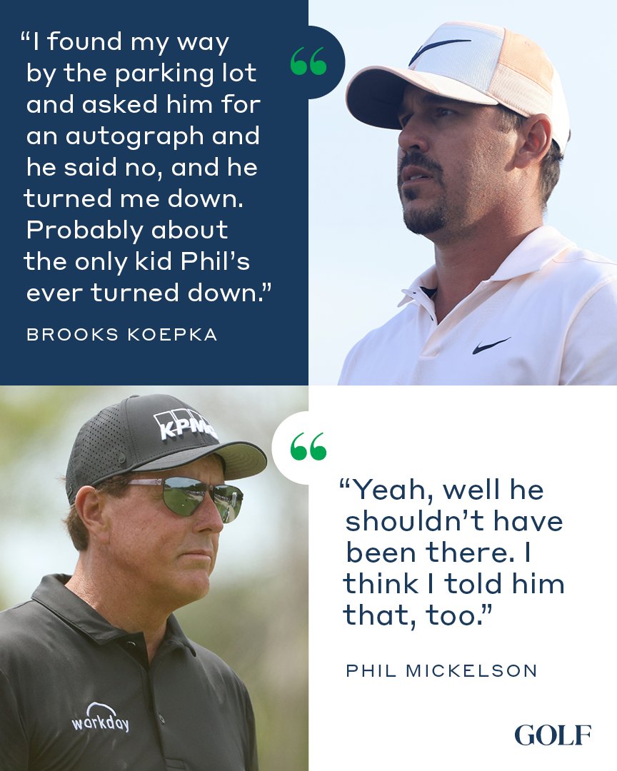 As an 8-year-old, Brooks attended the Masters and was turned down by Phil for an autograph. Twenty-three years later, they are paired in the final group of the PGA Championship.