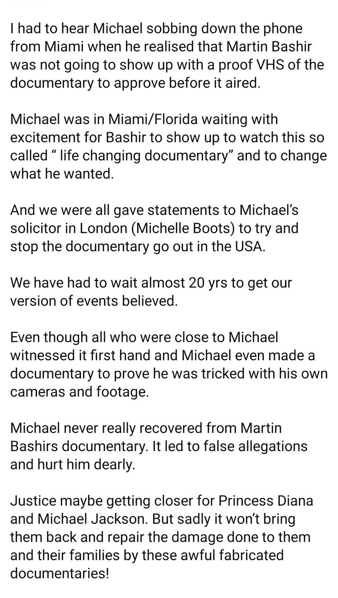 KingBobIIV's tweet image. A statement issued by my friend @MattFiddesUK, in light of the Martin Bashir saga, and the effect it had on Michael Jackson, whom he worked for and was very close to. 

I&apos;ve known Matt 30+ yrs. If he says its true, I believe him. #MartinBashir #DefundTheBBC