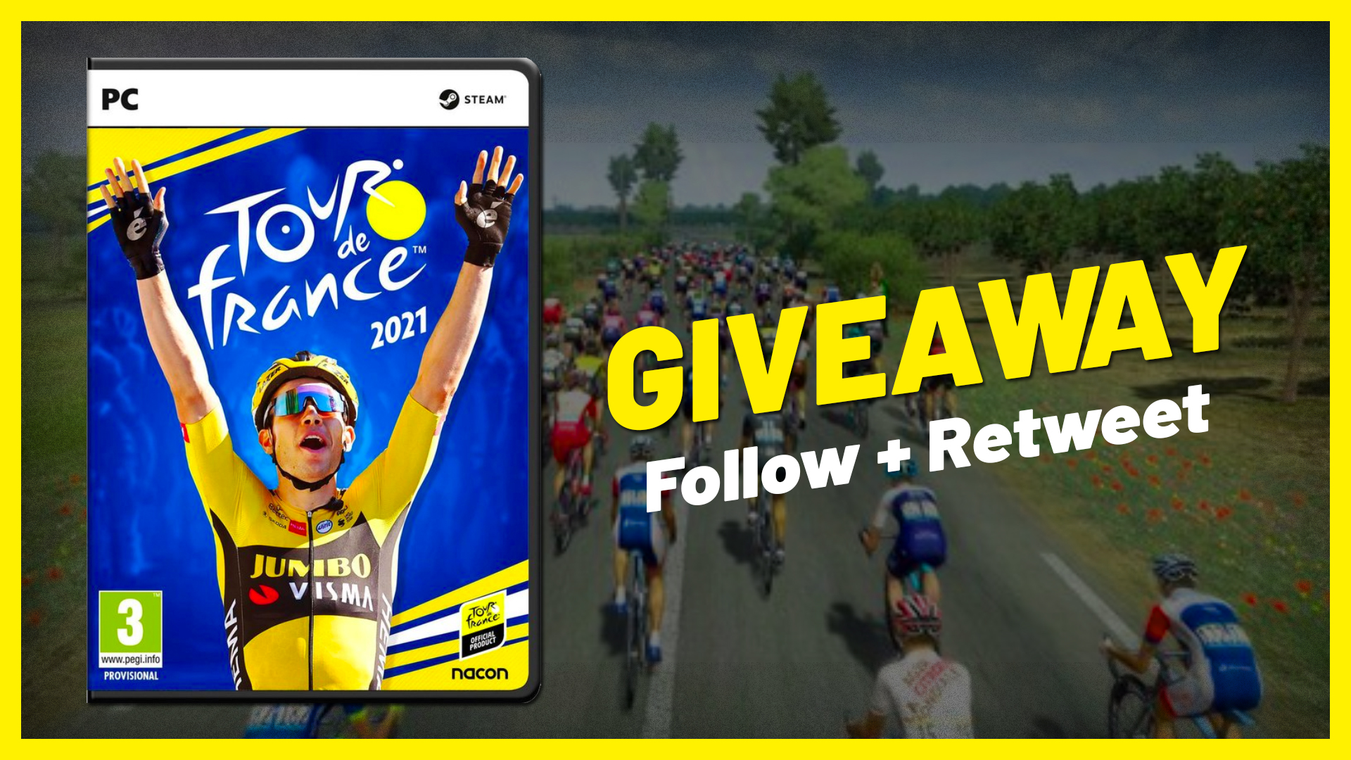 Benji Naesen on X: #GIVEAWAY The #TDF2021 is almost here, so I'm giving  away a free copy of PCM 2021! 💛 RT + Follow @BenjiNaesen for a chance to  win Pro Cycling