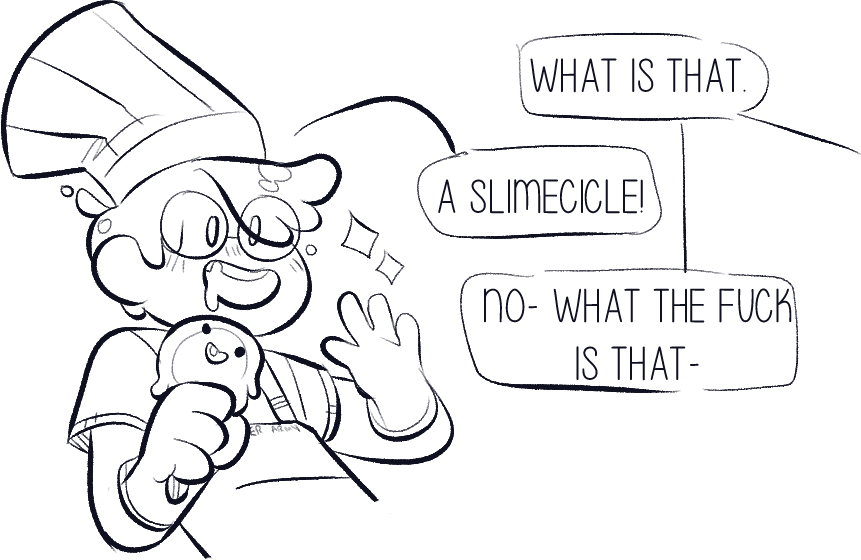 Chef Slimecicle, enjoy. (PLEASE look at the third image if any)  #slimeciclefanart #quackityfanart #dsmpfanart 