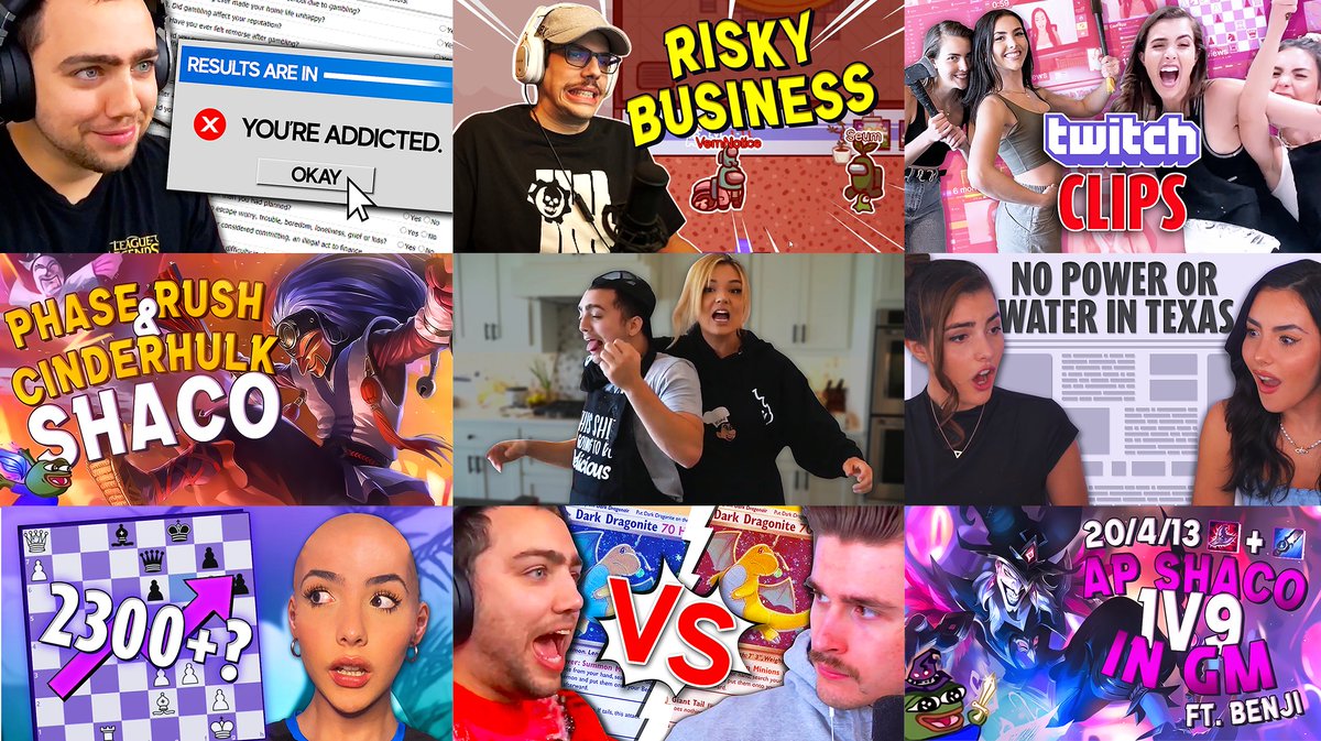 Iaavka's tweet image. Looking for 1-2 new clients for daily thumbnails! Have a lot more free time this week to focus on design work and want to take on a few more projects 😊 currently working with Mizkif, G4TV & the Botez sisters.
I charge $30/thumbnail, examples below - RTs/support appreciated!