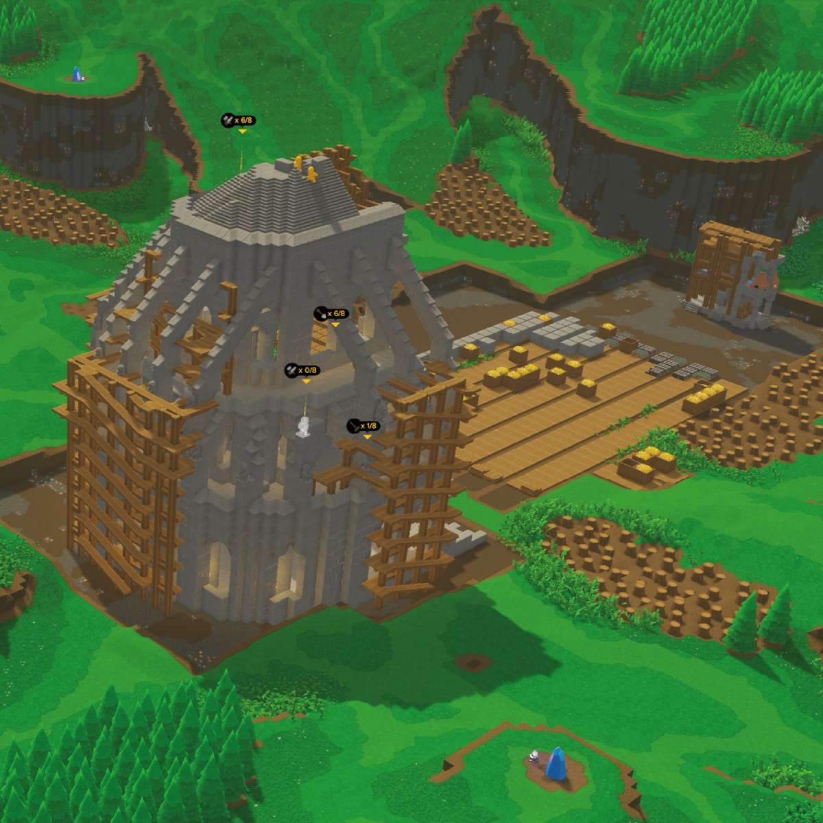 🪜SITE UPDATE: The Apse is almost complete! We will now be able to build forward toward the bell towers // The completion of the buttress is really complexe but the result is really satisfying // We built a new atelier further away to let the site free 🏗