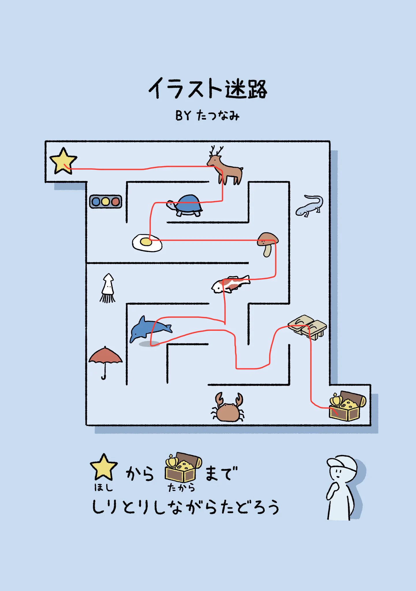 @qrostar ほし→しか→かめ→めだまやき→きのこ→こい→いるか→かげ→げた→たから
どうでしょう！！ 