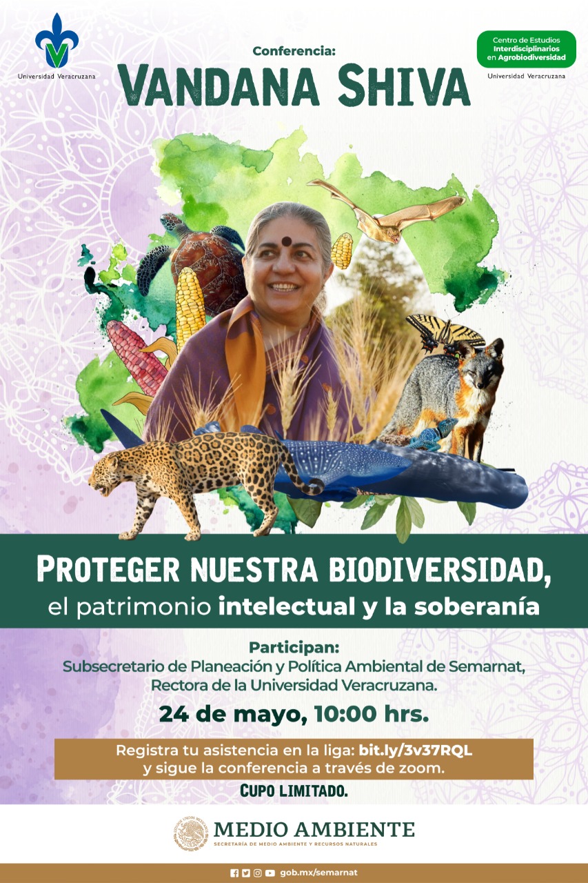 IMTA on Twitter: "Te invitamos a ser parte de la Conferencia Magistral de Vandana  Shiva “Proteger Nuestra Biodiversidad, el Patrimonio Intelectual y la  Soberanía”. 🗓️ 24/05/21 ⏰ 10:00 hrs. 💻 A través